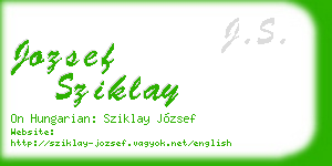 jozsef sziklay business card