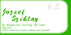 jozsef sziklay business card